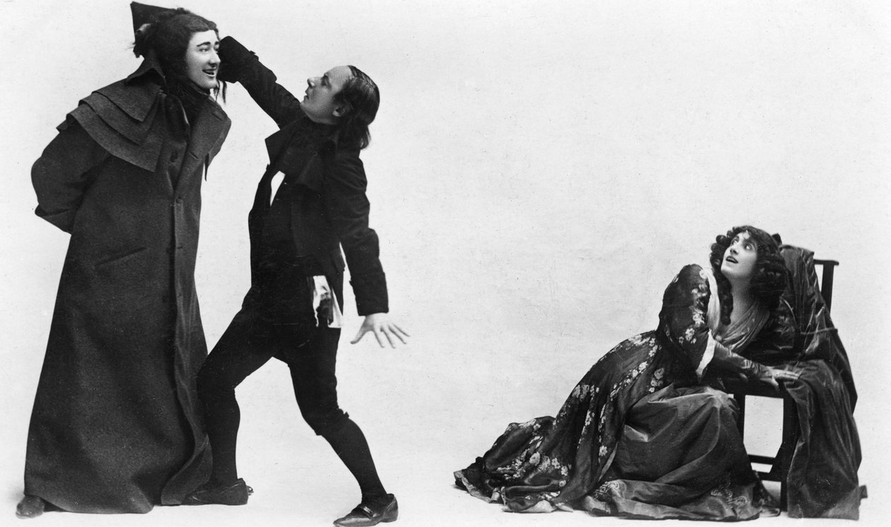 جوليا نيلسون ، فريد تيري وهوراس هودجز في The Scarlet Pimpernel ، c1905 بواسطة إليس وواليري
