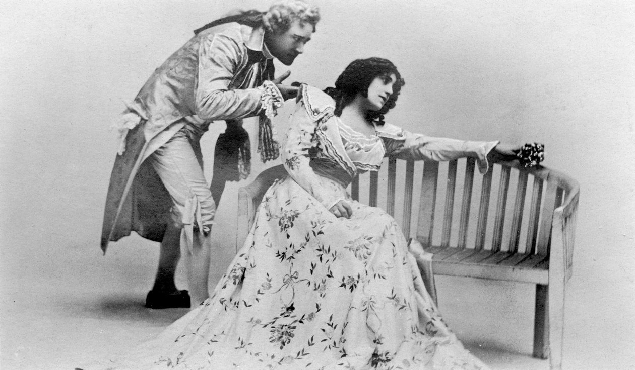 جوليا نيلسون وفريد تيري في The Scarlet Pimpernel ، c1905. بواسطة إليس وواليري