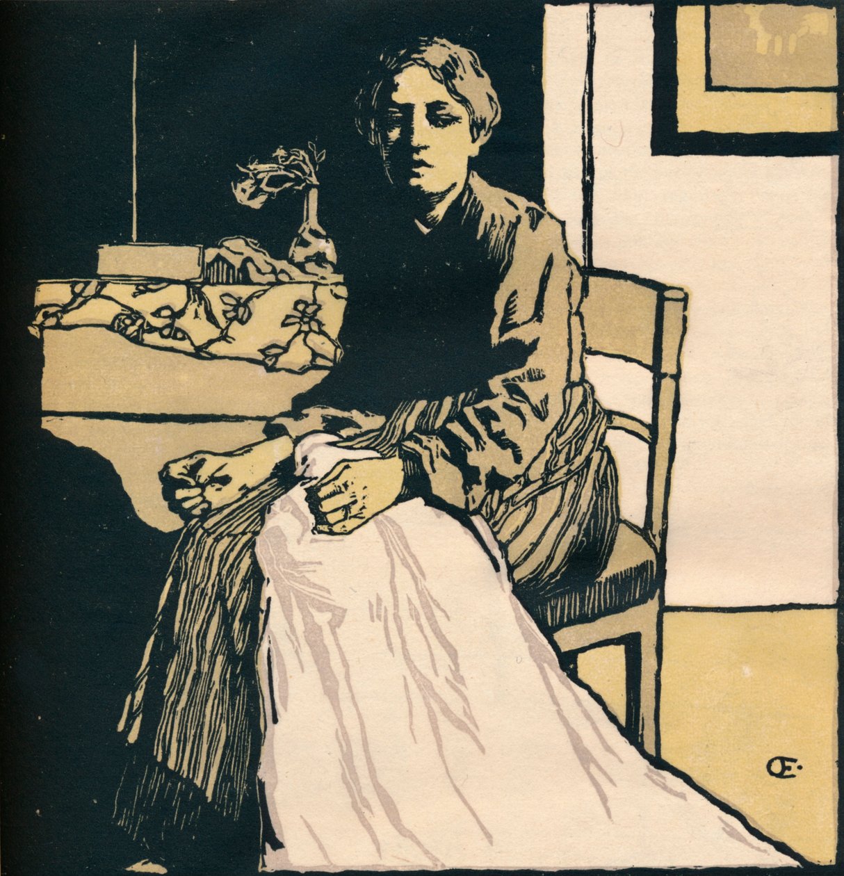 الخياطة ، c1900 بواسطة إميل أورليك