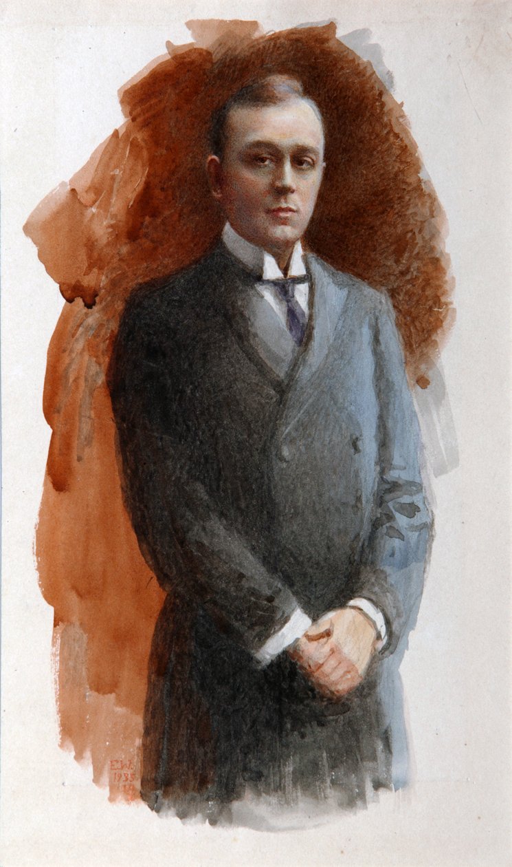 صورة لمغني الأوبرا ليونيد فيتاليفيتش سوبينوف 1872-1934 ، 1934. بواسطة اميل اوسكاروفيتش فيزل