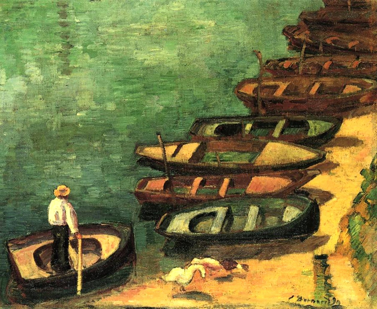 القوارب في Pont-Aven ، بريتاني ، 1890 بواسطة اميل برنارد