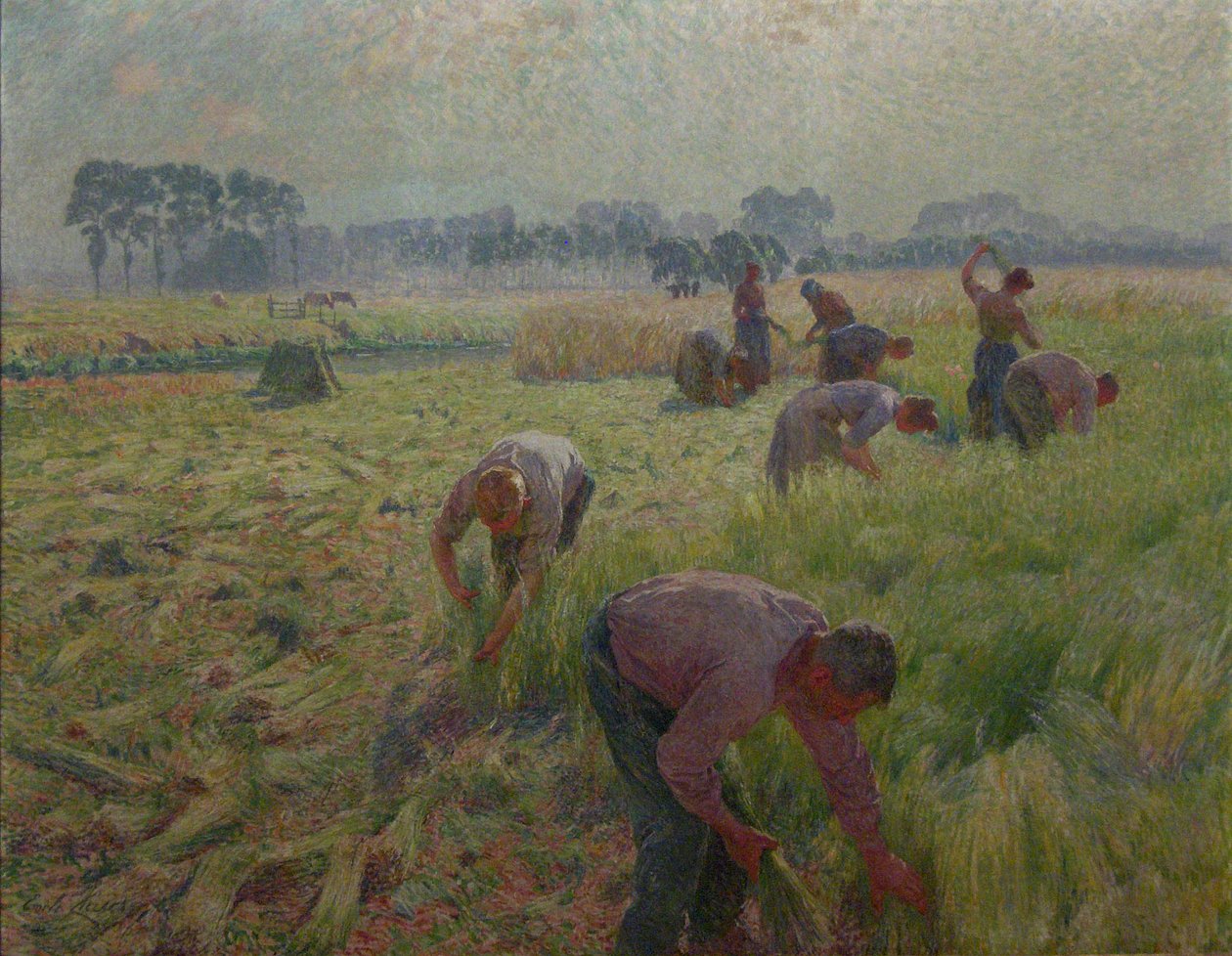 حصاد الكتان Nederlands: De vlasoogstn بواسطة اميل كلوز