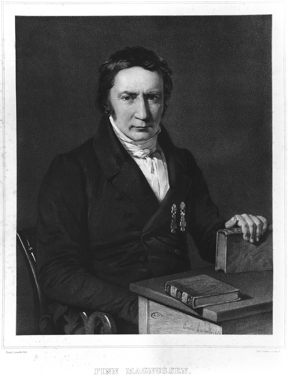 الفنلندي ماجنوسن (1781-1847) التوضيح من "فوياج أون آيلاند أند أو جرولاندلاند بوبليش بار كوماند دو روا سو لا دي دو جايمارد" بقلم يوجين روبرت (1806-79) نشر عام 1851 ، باريس (وزن الجسم) بواسطة إميل لاسال