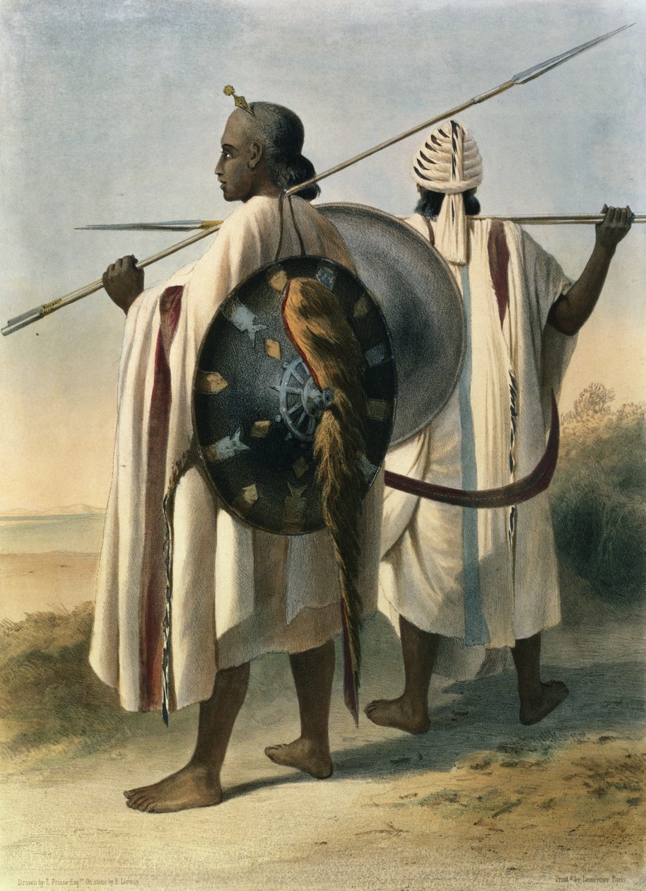 الحبشيون ووريورز ، رسم توضيحي من "وادي النيل" ، نقش بواسطة حانة يوجين لو رو (1807-63). بواسطة Lemercier ، 1848 بواسطة إميل بريس دافين