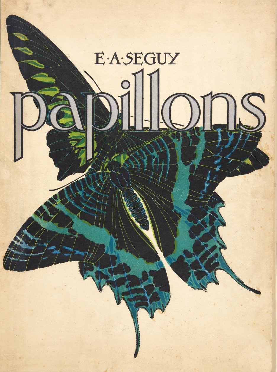 الغلاف الأمامي من Butterflies، pub. 1925 (طباعة استنسل) بواسطة إميل ألين صغي