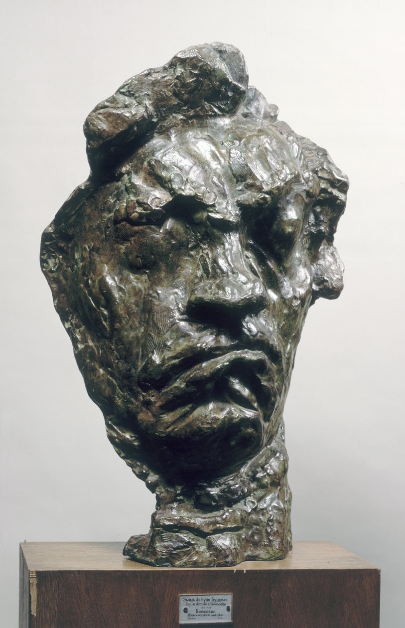 قناع مأساوي كبير لودفيج فان بيتهوفن (1770-1827) 1901 (برونزي) بواسطة إميل أنطوان بورديل