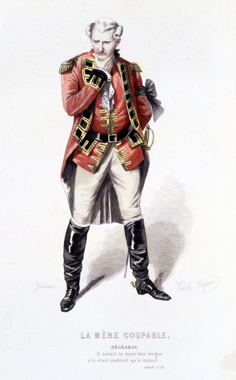 عمل كامل من قبل Beaumarchais (1732-1799) بواسطة Edouard Fournier. رسم اميل بايارد. إد. لابلاس ، سانشيز إت سي ، باريس 1876. هذا هو البداية في "الأم المذنبة" بواسطة إميل أنطوان بايارد