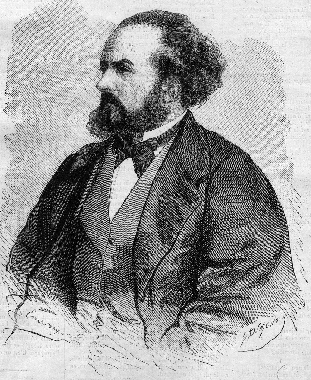 صورة لجوستاف هيبوليت (غوستاف هيبوليت) روجر (1815-1879) ، التينور الفرنسي - رسم بواسطة إميل بايارد بواسطة إميل أنطوان بايارد