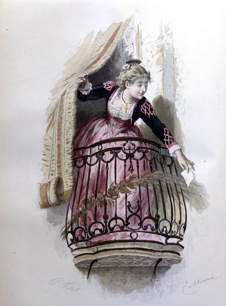 روزين ، شخصية حلاق إشبيلية دي بومارشيه (1732 - 1799) تم إنشاؤها عام 1773. رسم إيميل بايارد. بواسطة إميل أنطوان بايارد