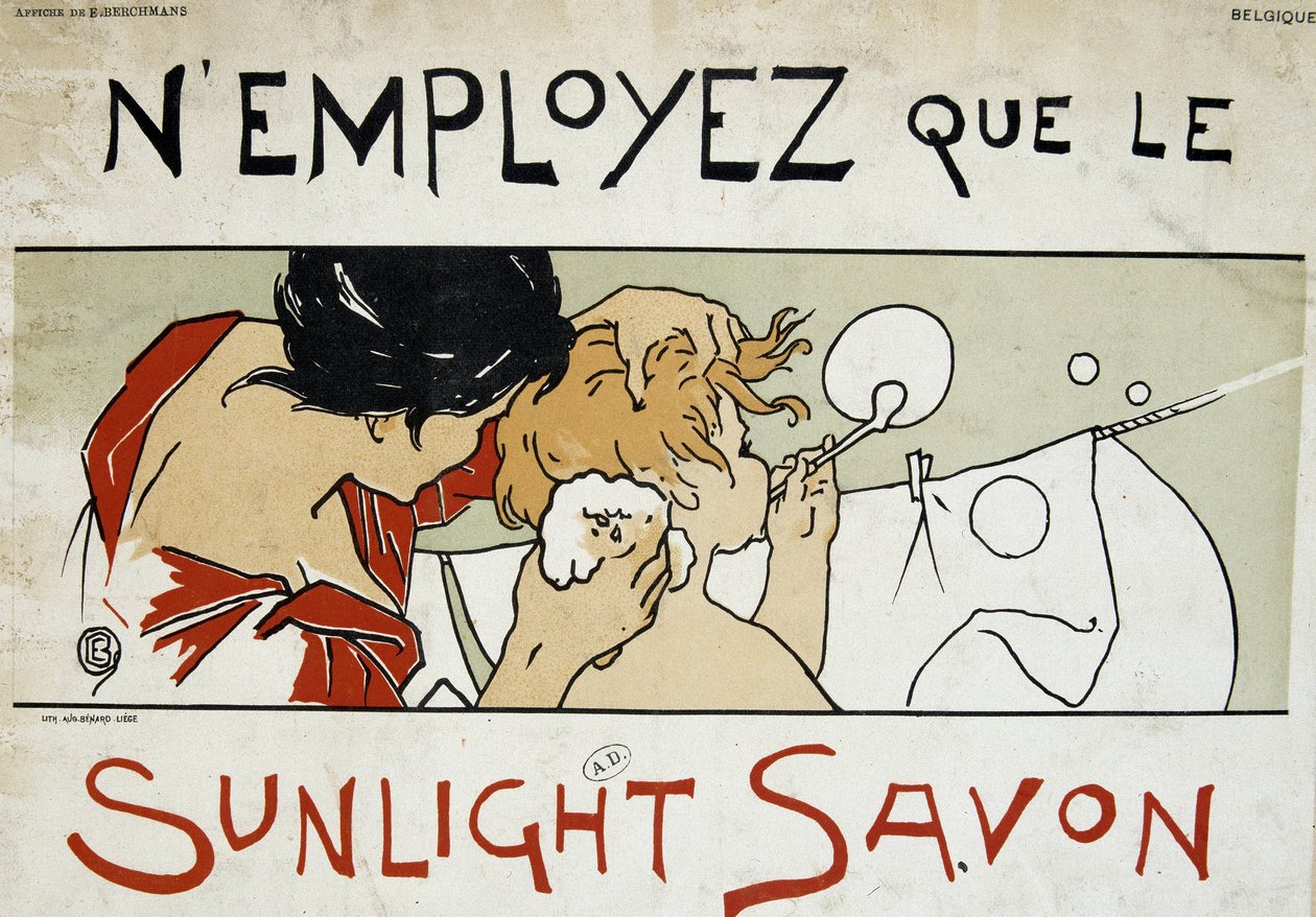 استخدم فقط صابون Sunlight ، الأم تقوم بغسل مرحاض طفلها وغسيلها - بواسطة Berchmans ، أواخر القرن التاسع عشر بواسطة إميل بيرشمانز
