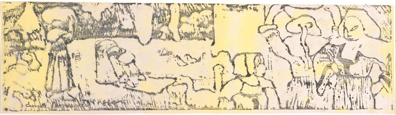 La Lessive (الغسيل) (رسم الزنك مع التلوين اليدوي) بواسطة اميل برنارد