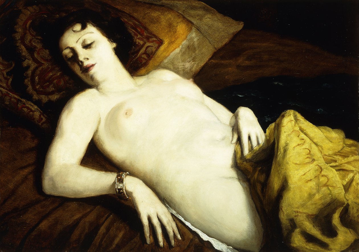 النوم عارية مع سوار. سوار Nu Couche au ، 1930 بواسطة اميل برنارد