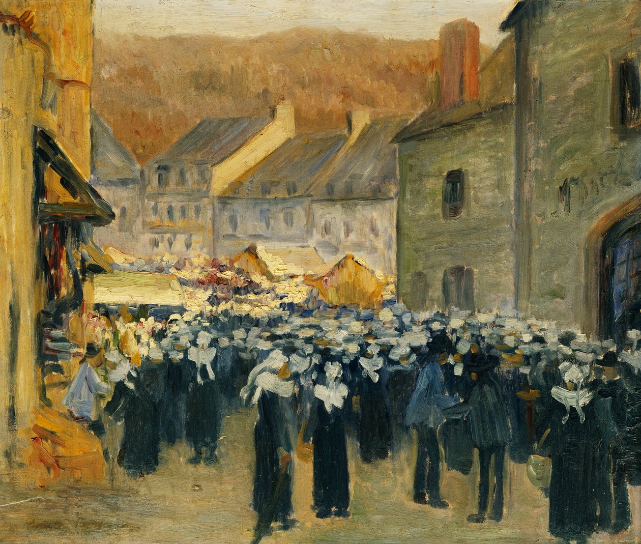 السوق في Pont-Aven ؛ لو ماركي بونت أفين ، 1886 بواسطة اميل برنارد