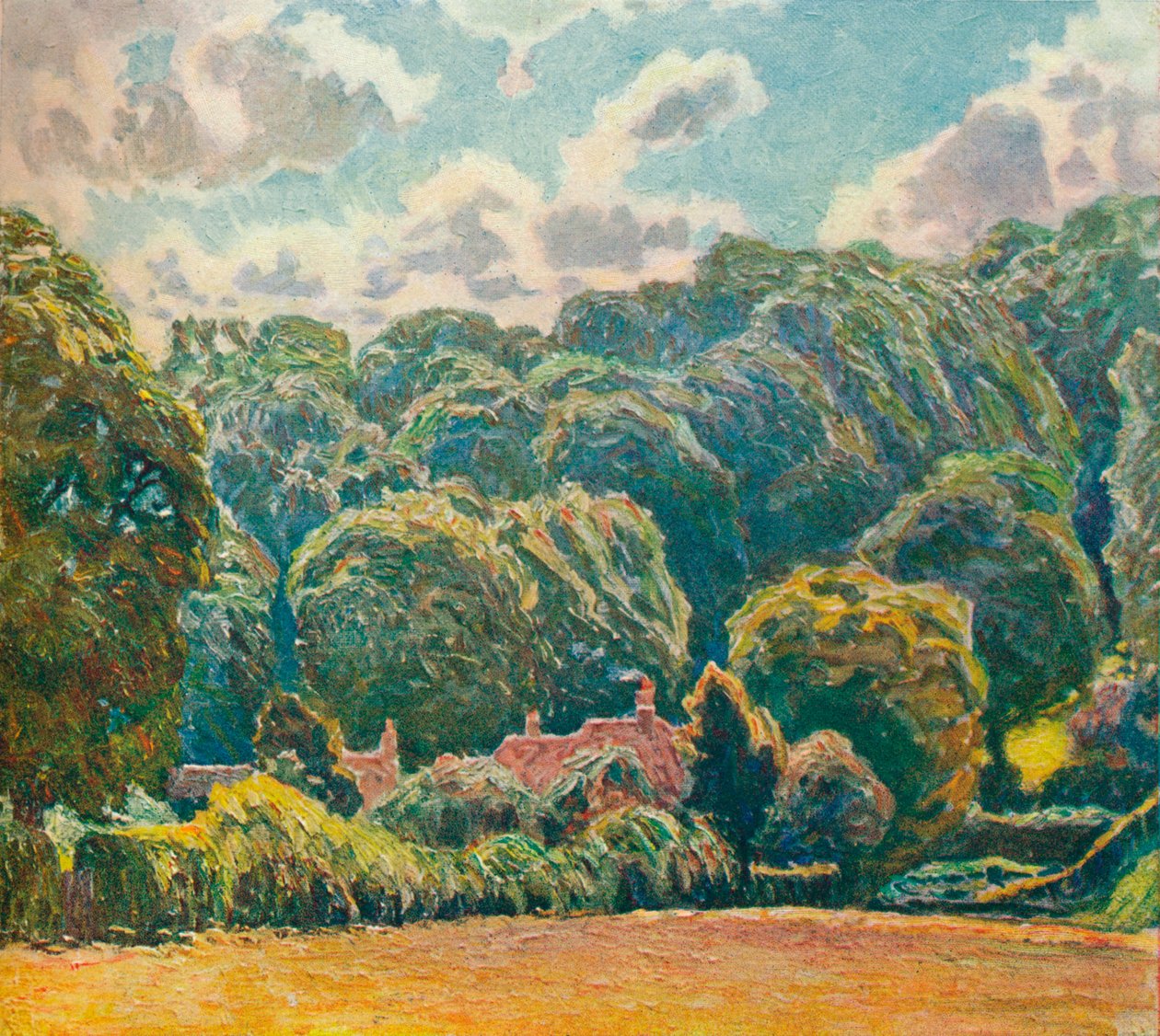 A Wooded Hillside ، Upton Gray ، c1914 بواسطة اميل كلوز