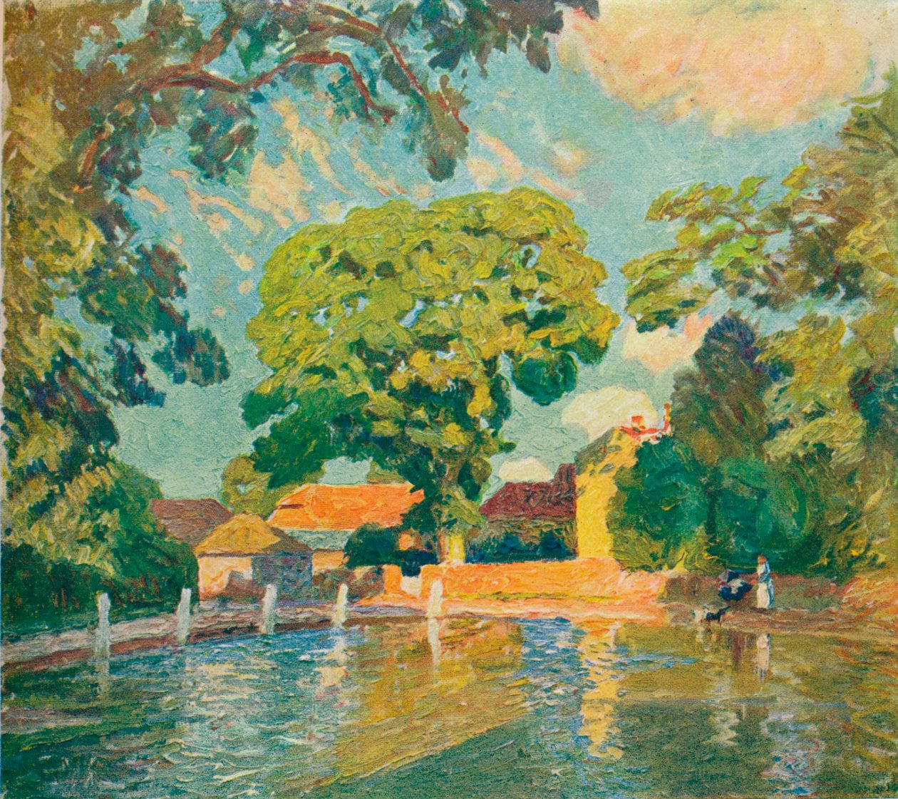 The Village Pond ، أبتون جراي ، c1914 بواسطة اميل كلوز