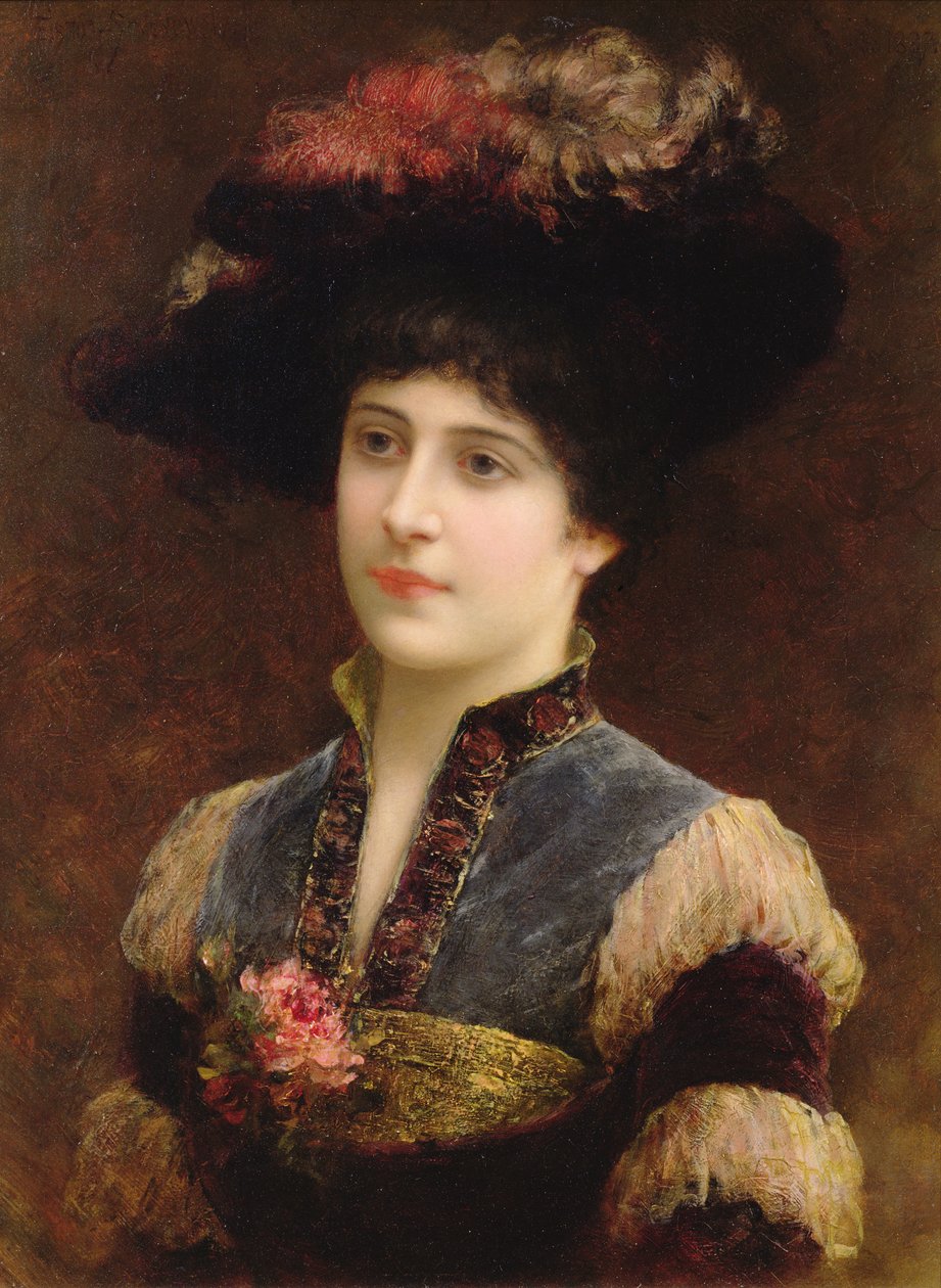 سيدة في قبعة ، 1887 بواسطة 