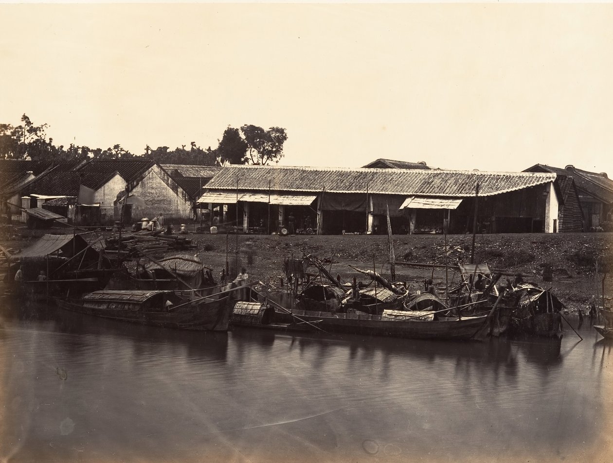 منظر لصحيفة كولين المدينة الصينية رقم 2 ، سايغون ، كوتشينشينا ، 1866. بواسطة إميل جسيل
