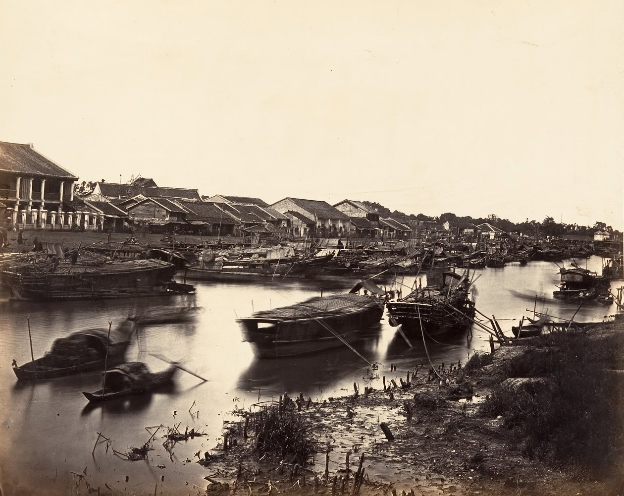 منظر لصحيفة كولين المدينة الصينية رقم 5 ، سايغون ، كوشين الصين ، 1866. بواسطة إميل جسيل