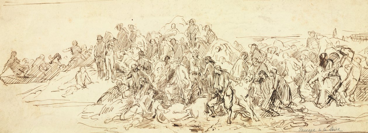 عبور اللوار في أكتوبر 1793 (حبر على ورق) بواسطة إميل جان هوراس فيرنيه