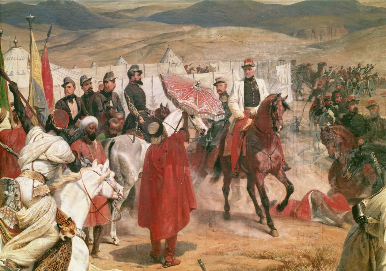 المارشال توماس بوجود (1784-1849) والعقيد جوزيف فانتيني (يوسف) (1808-66) خلال غزو الجزائر ، 1846 بواسطة إميل جان هوراس فيرنيه