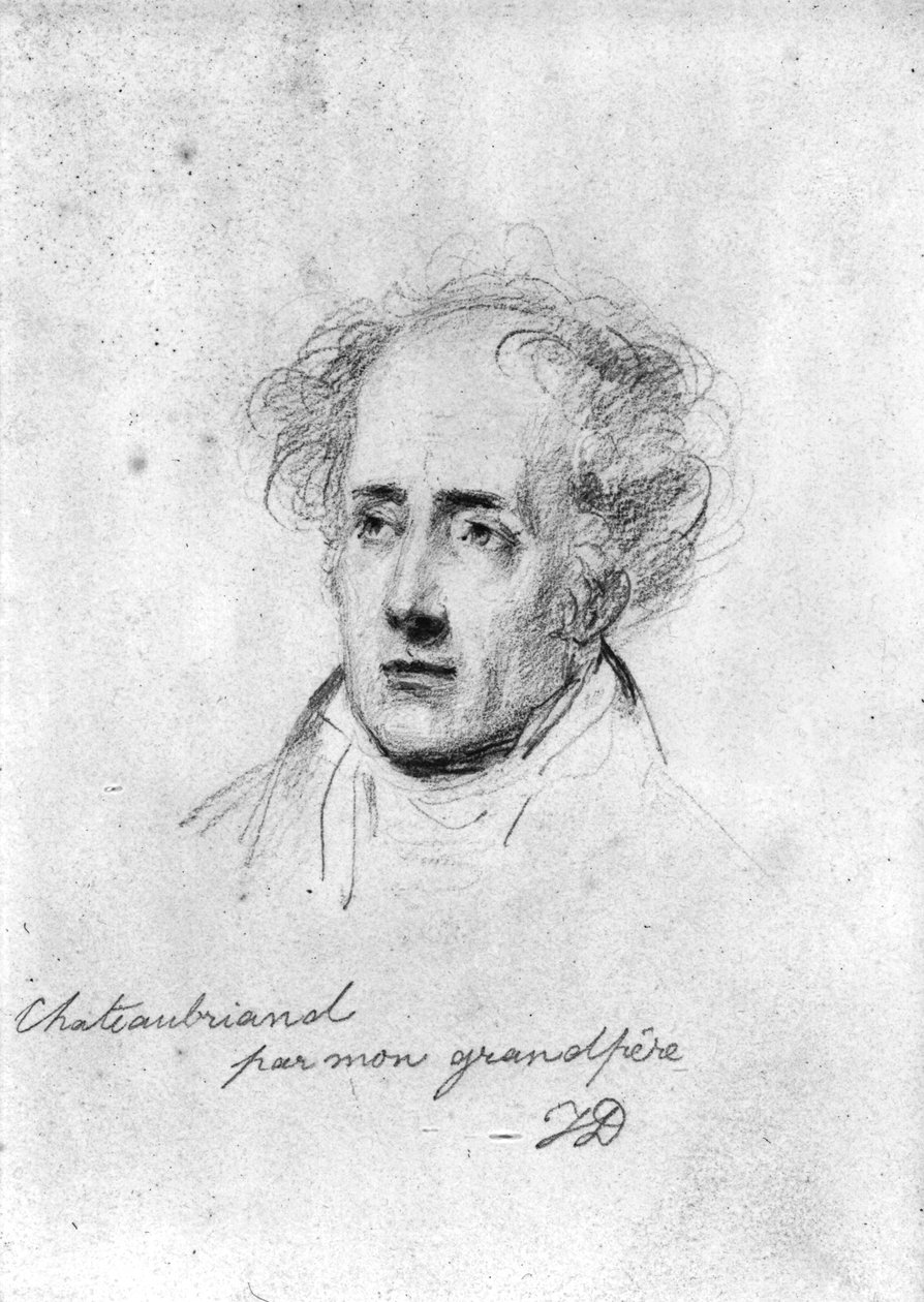 صورة لفرنسوا رينيه (1768-1848) Viscount of Chateaubriand ، c.1829 بواسطة إميل جان هوراس فيرنيه