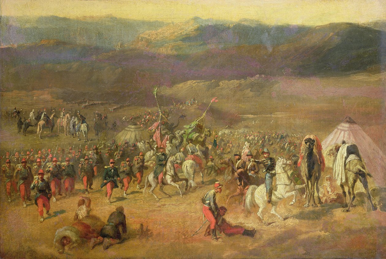 الاستيلاء على حاشية عبد القادر (1808-1883) أو معركة إيسلي في 14 أغسطس 1844 ، 1844-63 بواسطة إميل جان هوراس فيرنيه