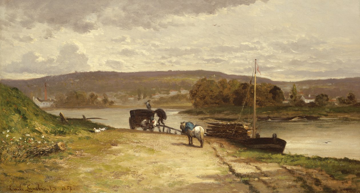 المناظر الطبيعية للنهر ، 1837 بواسطة اميل لامبينيت