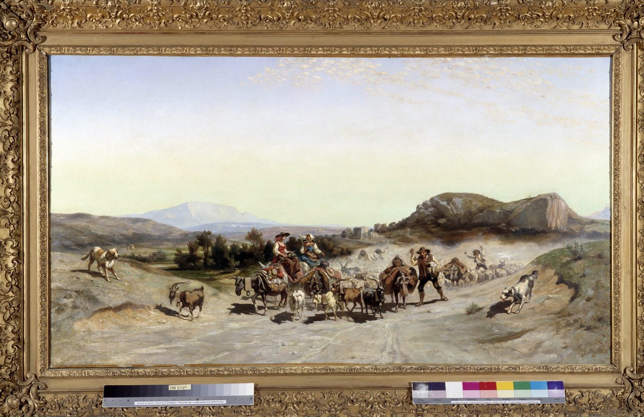 جبل سانت فيكتوار والترحيل لوحة رسمها إميل لوبون (1809-1863) 1847 قاتمة 71x132 سم. بواسطة اميل لوبون