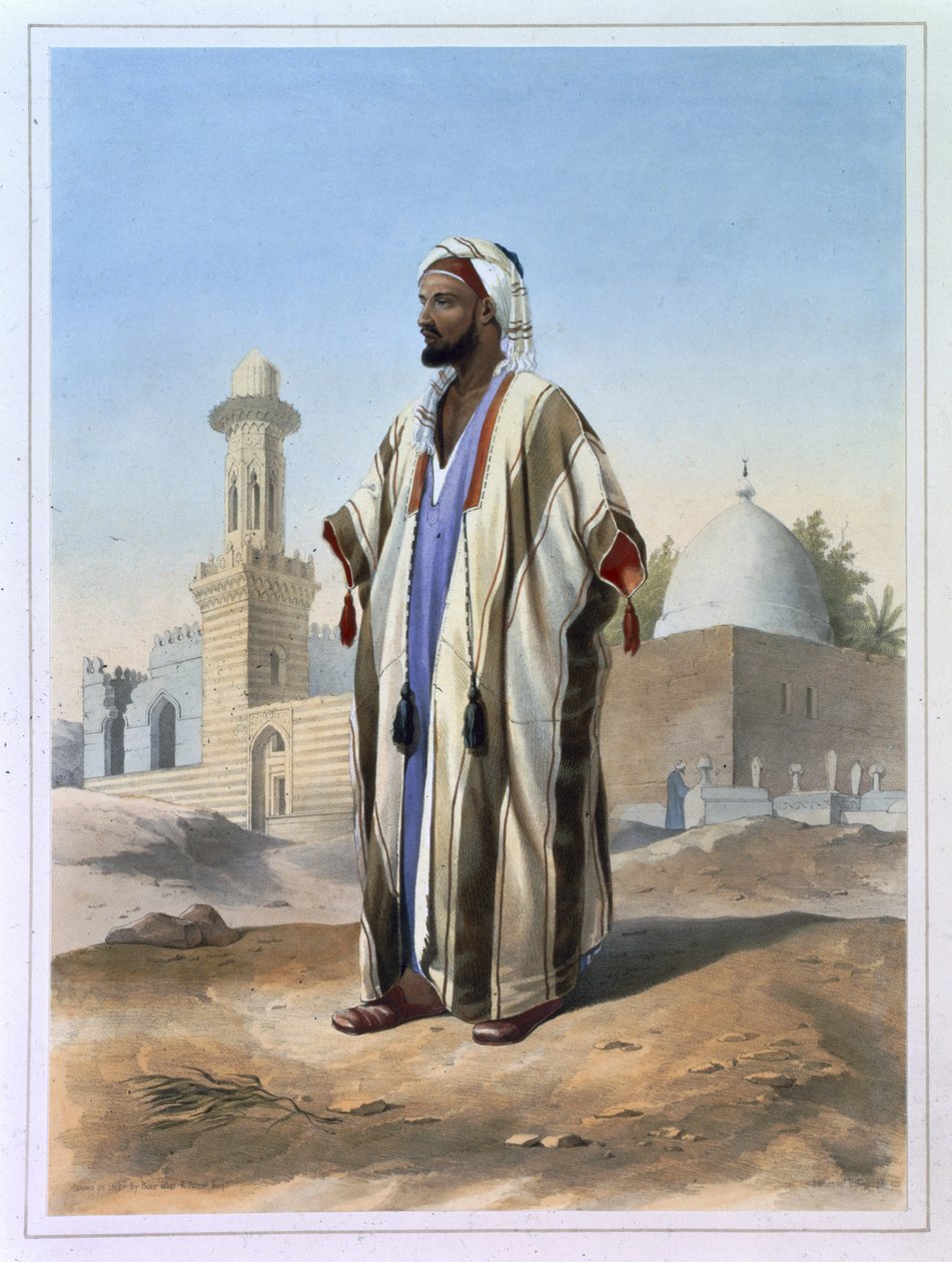فلة مرتدية الهابا ، رسم من وادي النيل ، نقش بواسطة حانة تشارلز بور (1814-1881). بواسطة Lemercier ، 1848 بواسطة إميل بريس دافين