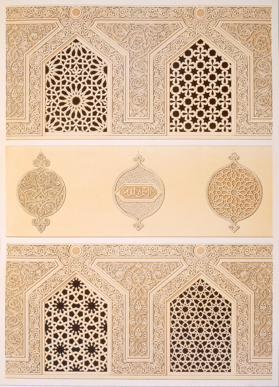 تكية الشيخ حسن صدقة ، أي مسجد الجنائز أو مقابر السلطان حسن ، القاهرة ، القرن التاسع عشر (chromolitho) بواسطة إميل بريس دافين