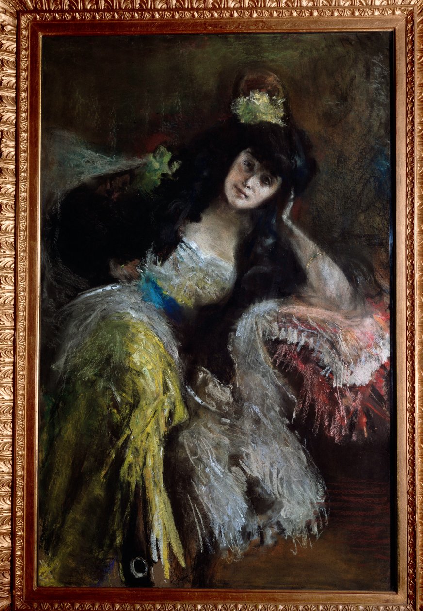 Portrait of the Marquise Emilia Sommi Picenardi (oil on canvas بواسطة إميليو جولا
