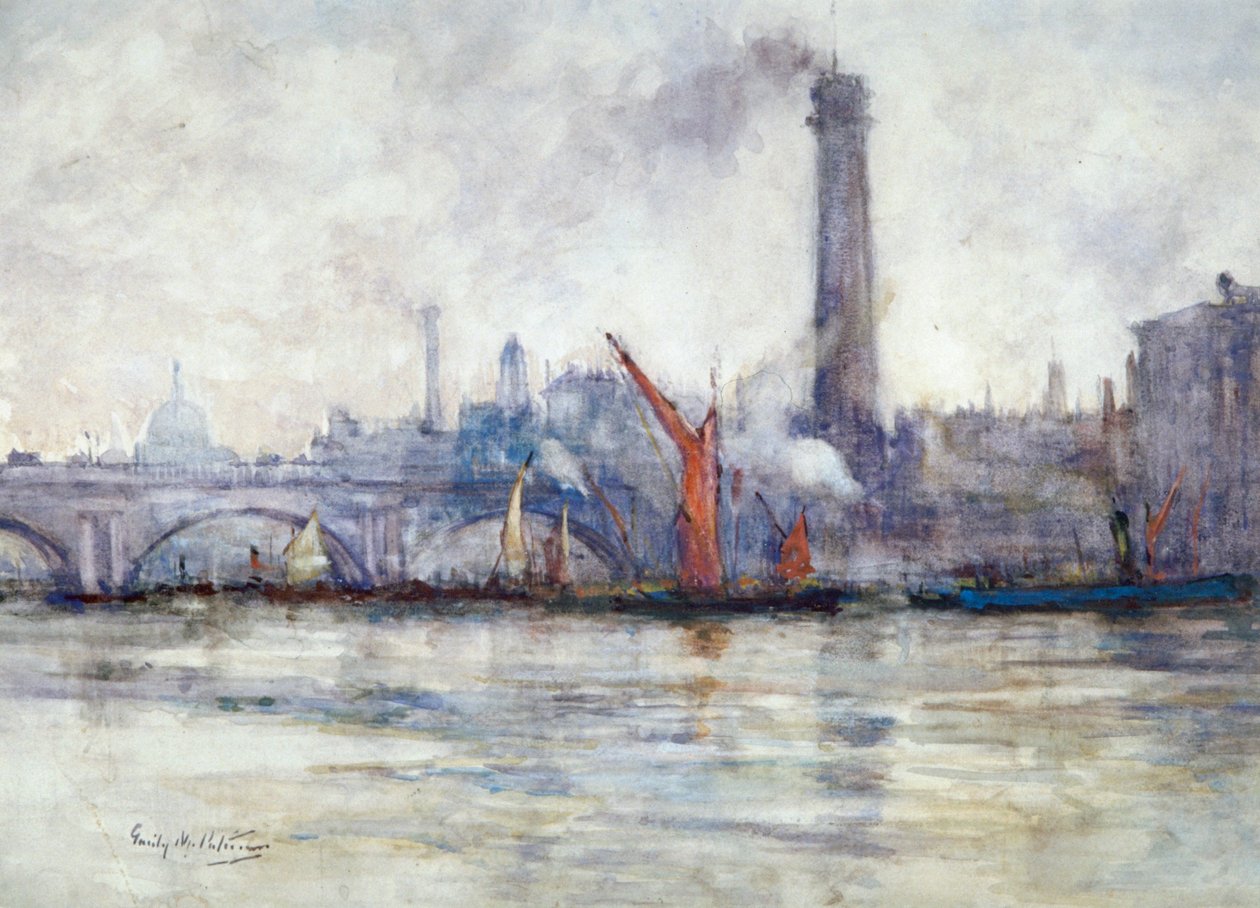 "جسر واترلو وسانت بول من الحاجز" ، 1875-1934 بواسطة إميلي موراي باترسون