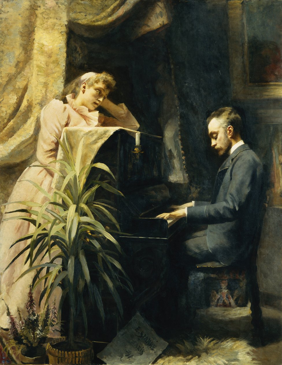 في البيانو ، 1891 بواسطة إيما سبار