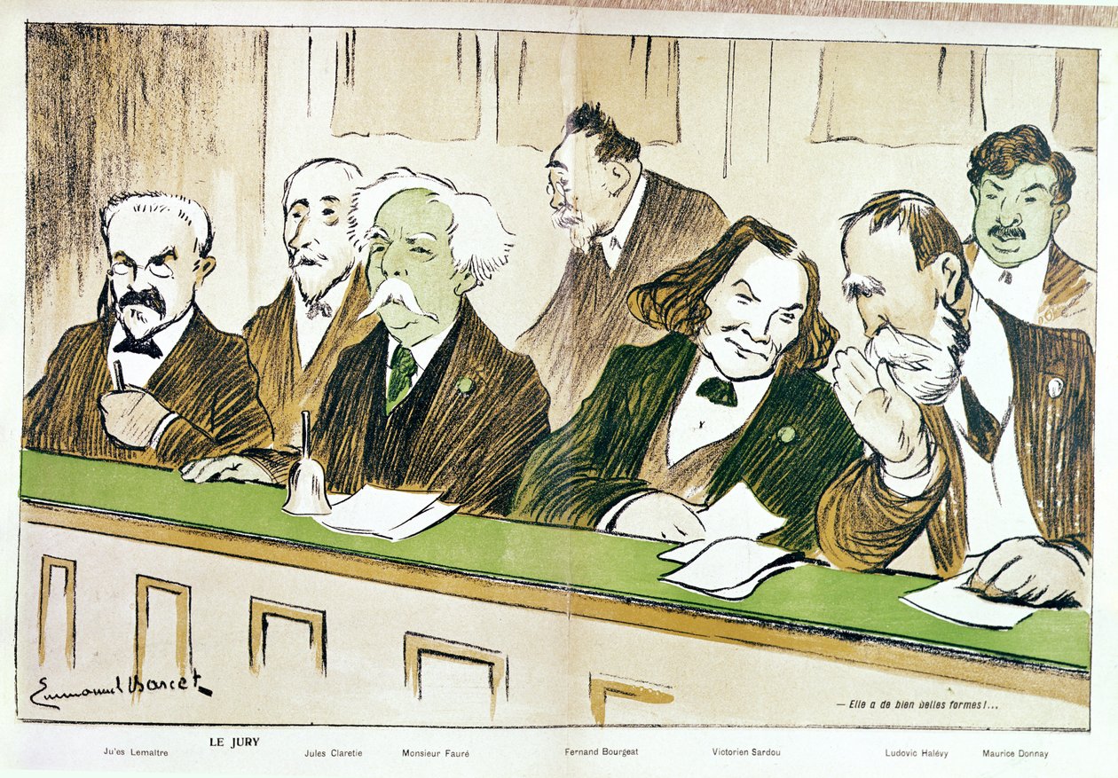 كاريكاتير غابرييل فوري (1845-1924) يترأس لجنة التحكيم ، من &39;l&39;Assiette au Beurre&39; ، 20 يوليو 1907 بواسطة إيمانويل باركيت