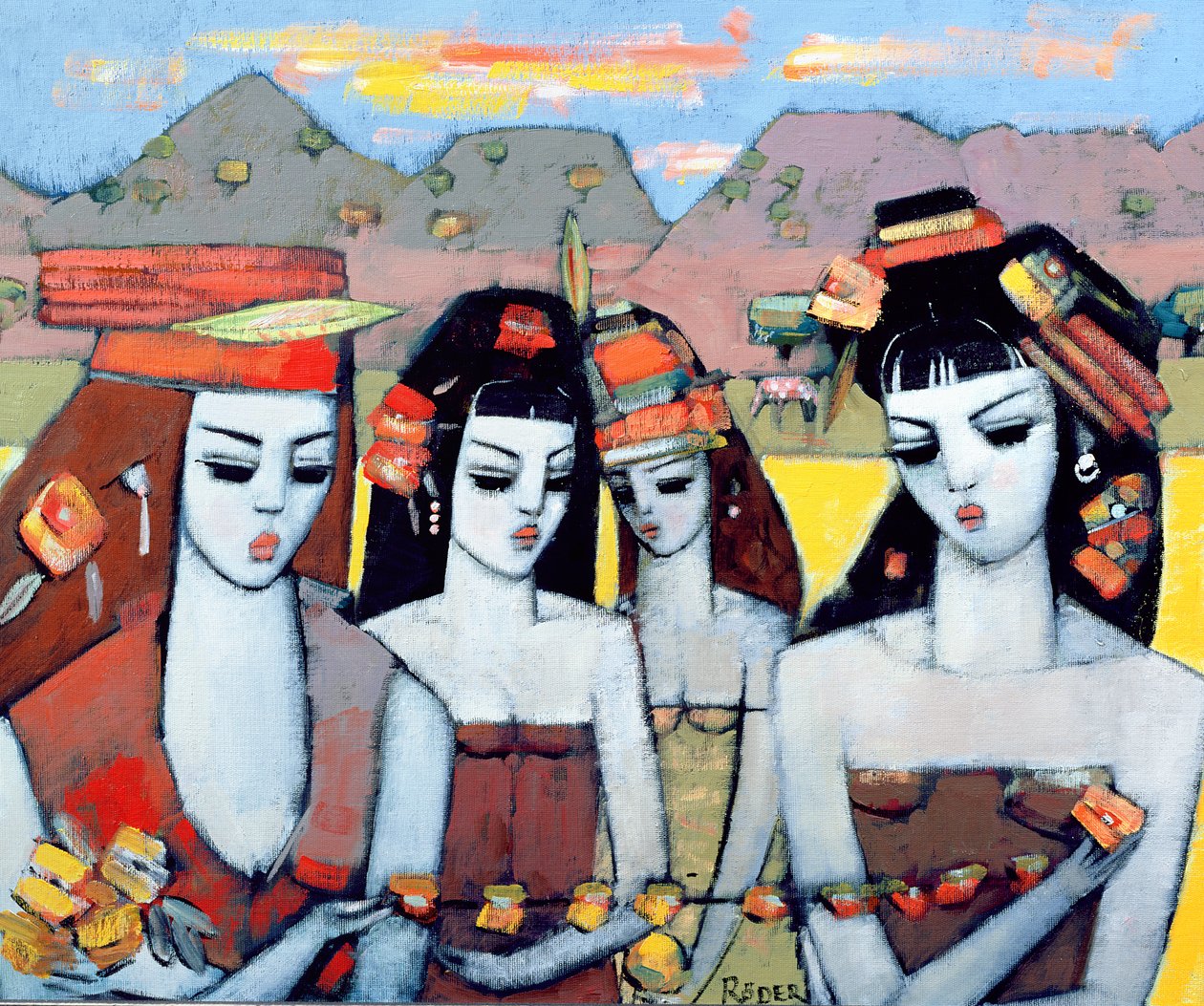 أربعة من Ys ، 2004 (زيت على لوحة قماشية) بواسطة اندريه رودر