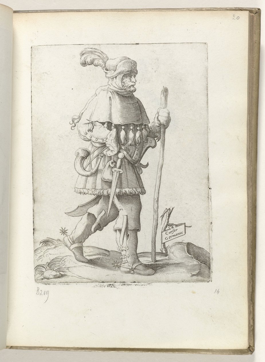 المؤشر الألماني (العنوان على الكائن) Duitse koerier ، التقى hoorn en wandelstok مواقف الدول المختلفة في عصرنا (عنوان المسلسل) بواسطة Enea Vico
