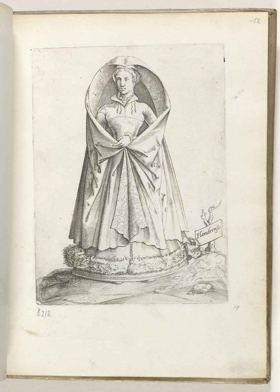 فلاندرز (العنوان على الكائن) Een vrouw uit Vlaanderen ، gekleed volgens de mode van ca. 1550 مواقف الدول المختلفة في عصرنا (عنوان المسلسل) بواسطة Enea Vico