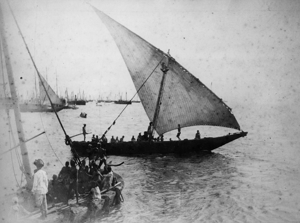 بومباي: قارب دوباش ، 1870 بواسطة مصور انجليزى