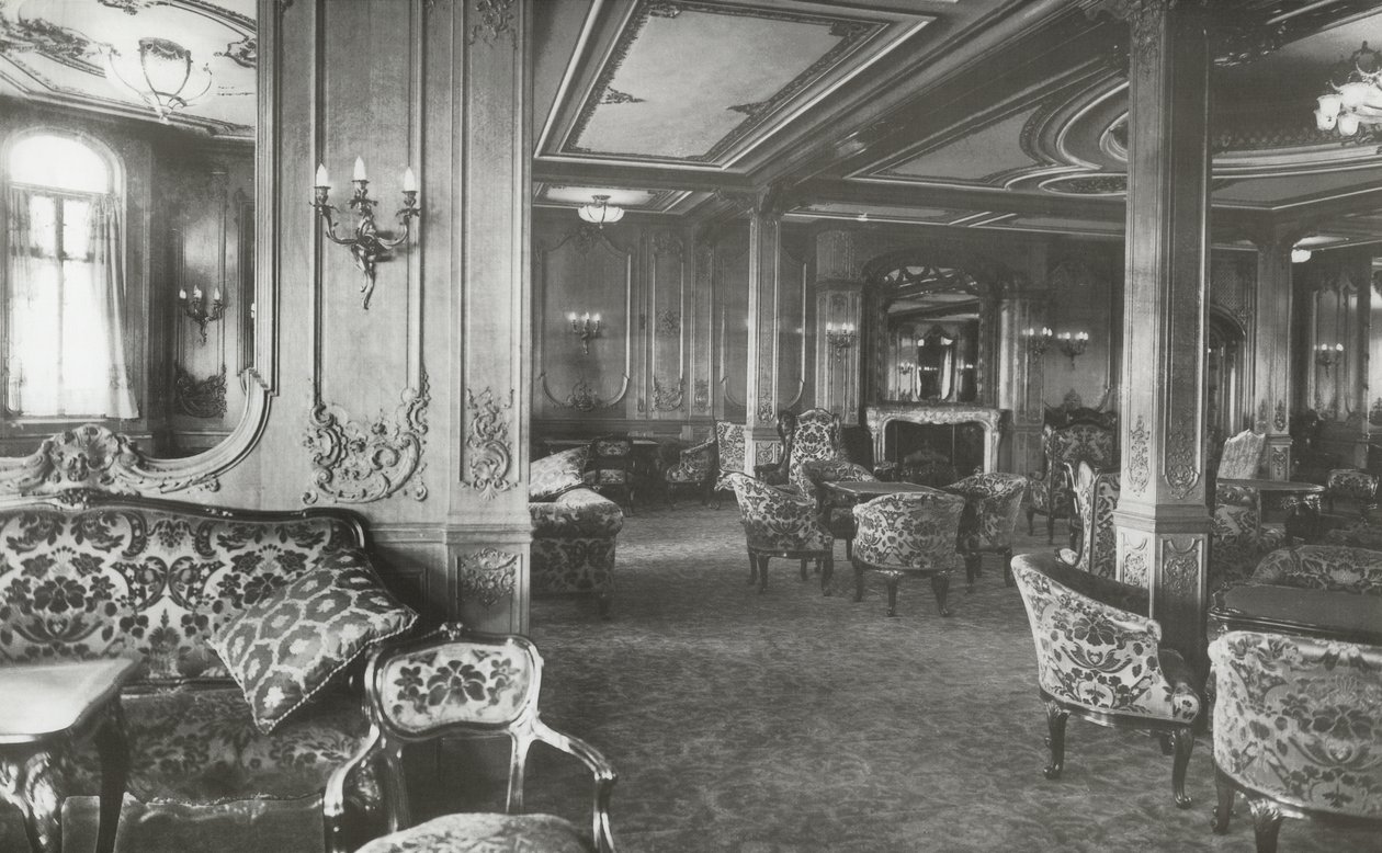 صالة الدرجة الأولى ، RMS Titanic ، 04 يناير 1912 بواسطة مصور انجليزى