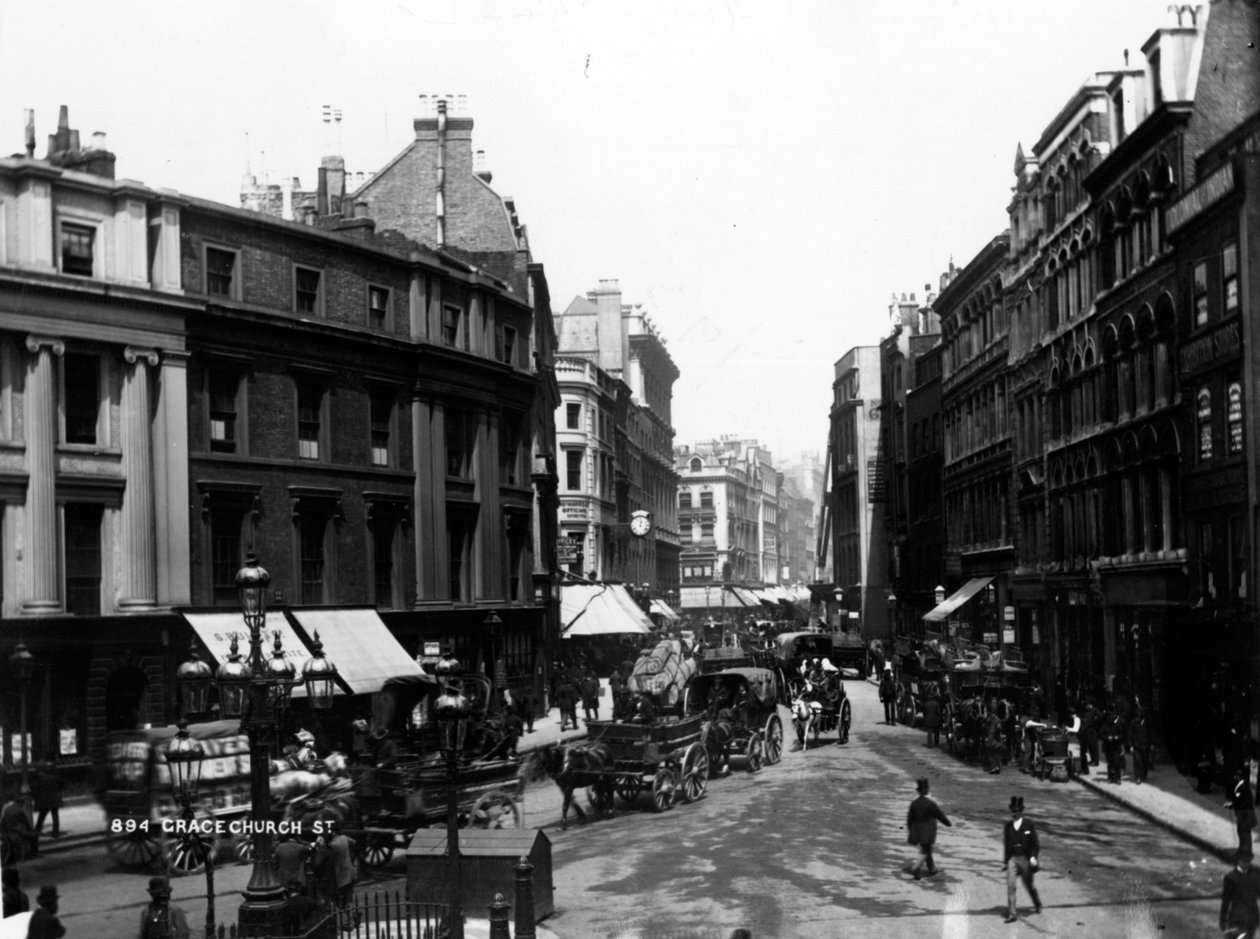 شارع Gracechurch ، لندن ، c.1890 بواسطة مصور انجليزى