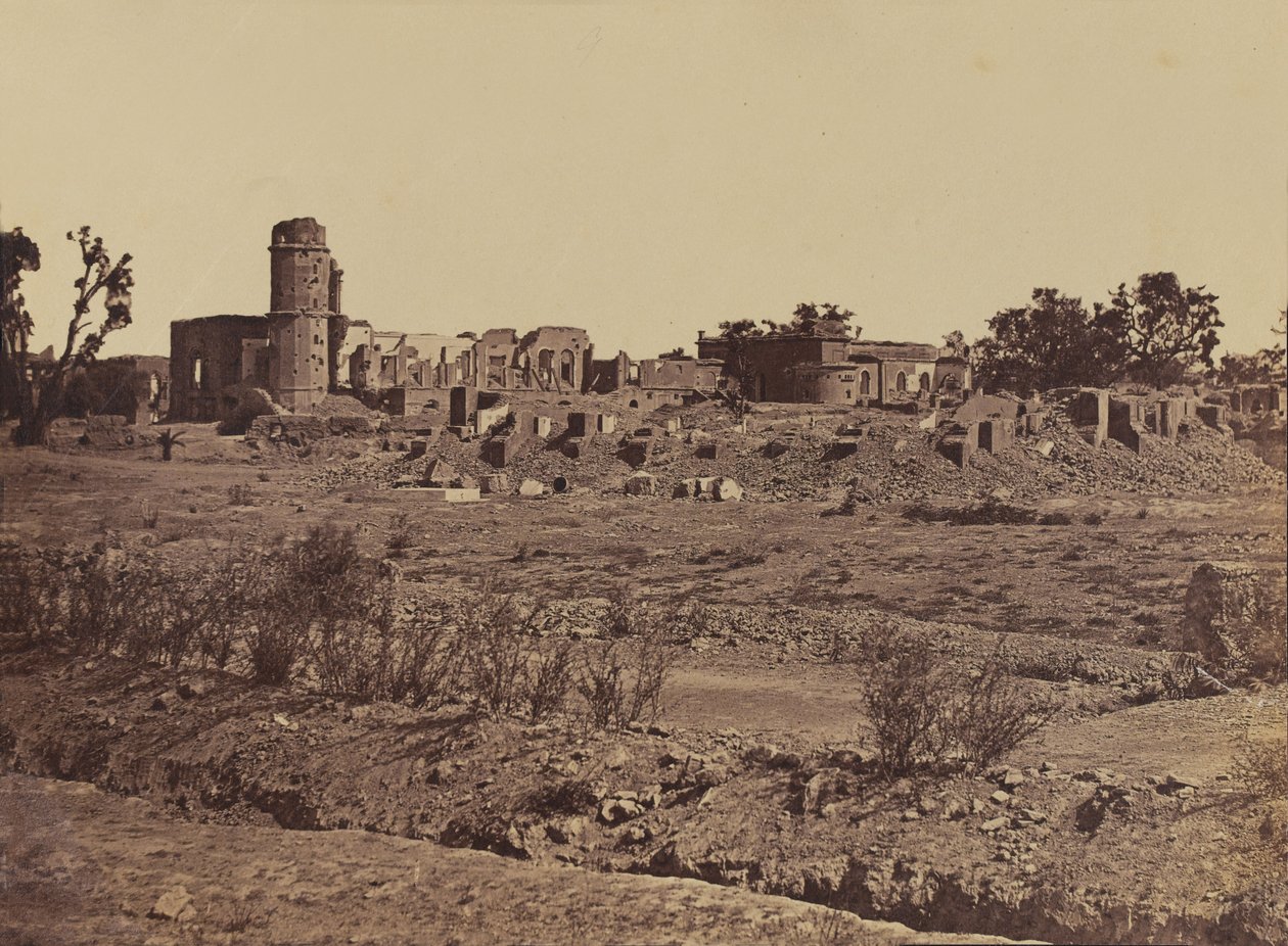 مقبرة في إقامة في لكناو ، c.1858 (صورة بني داكن) بواسطة مصور انجليزى