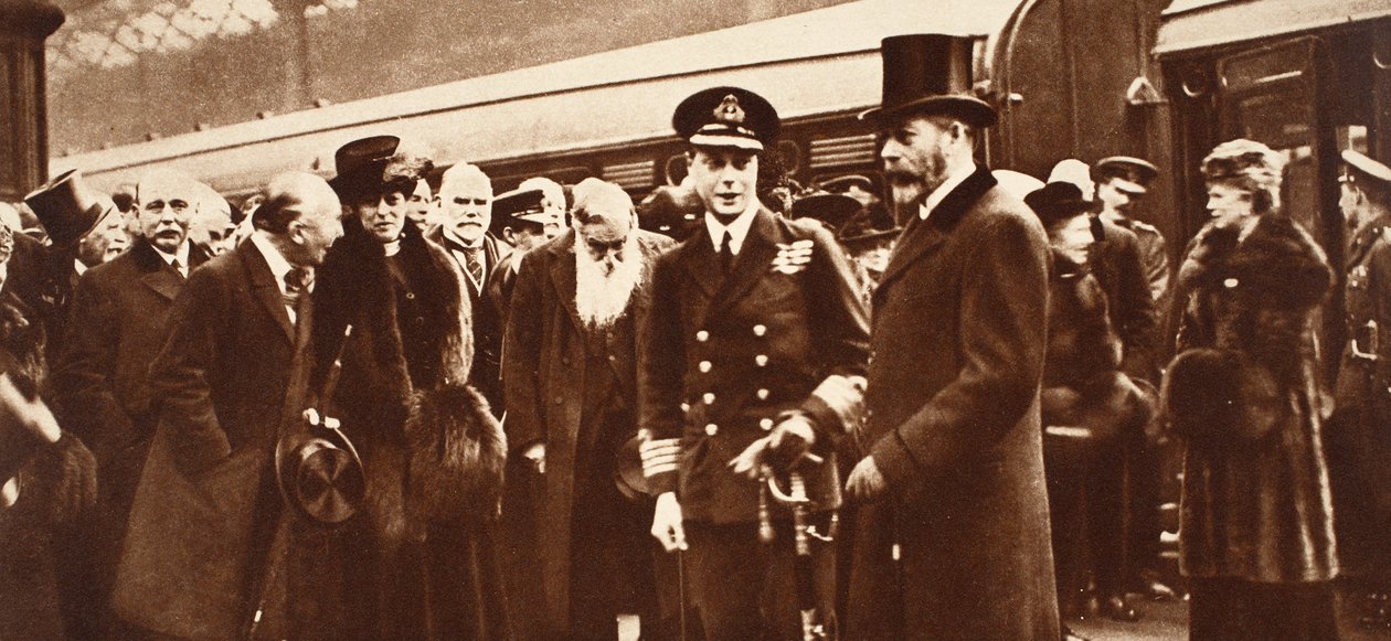 الملك إدوارد الثامن يغادر إلى أستراليا ، وداعًا لأمه ووالده في فيكتوريا ، 1920 بواسطة مصور انجليزى