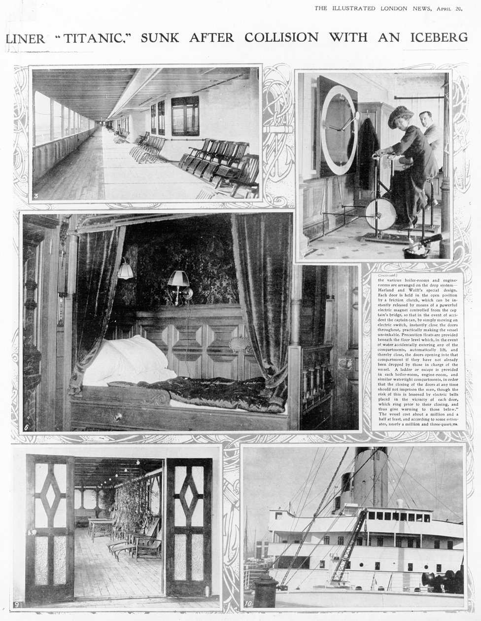 Liner Titanic Sunk بعد الاصطدام بجبل جليدي ، من أخبار لندن المصورة ، 20 أبريل 1912 بواسطة مصور انجليزى