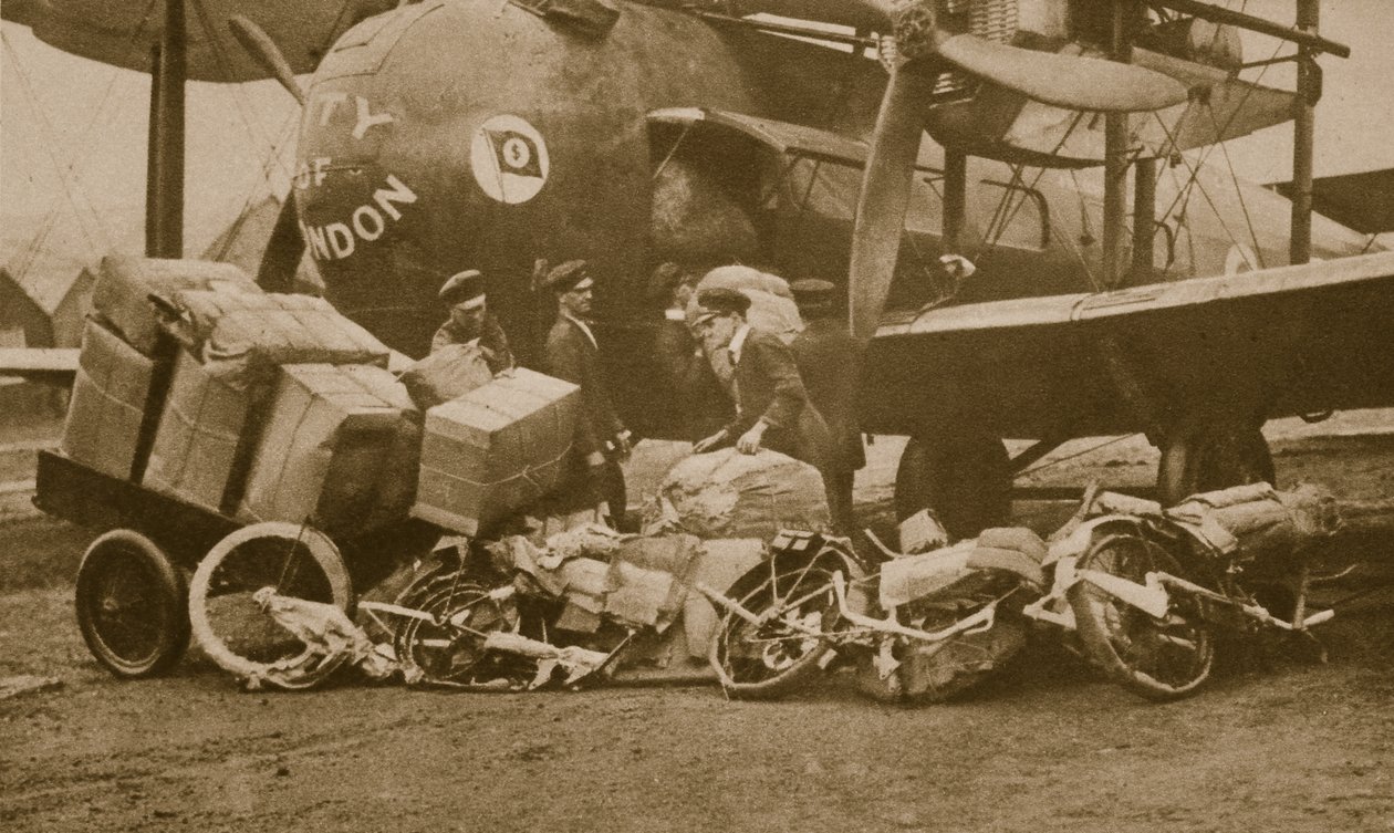 تحميل آلة Vickers-Vimy City of London بإطارات دراجة نارية لكولونيا (صورة بني داكن) بواسطة مصور انجليزى