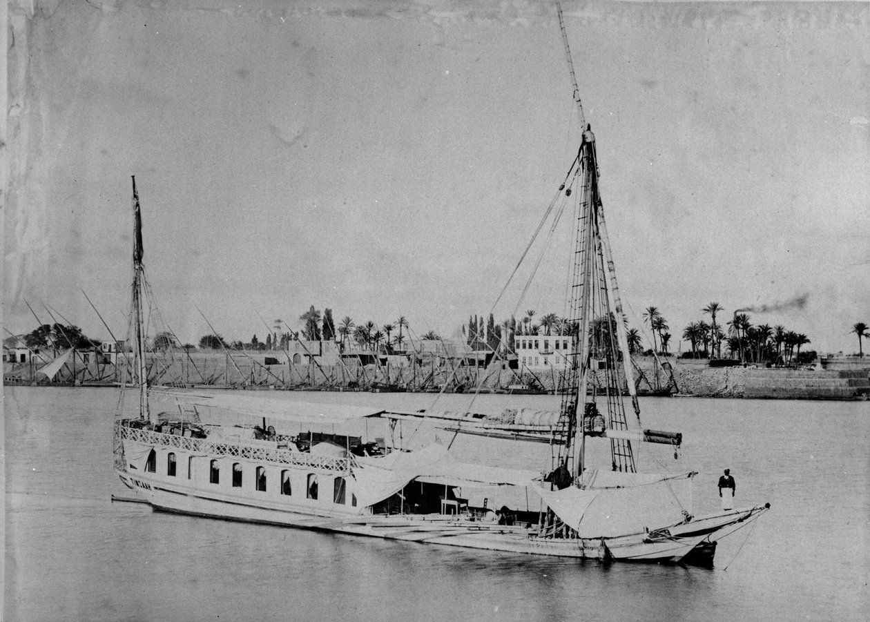 قارب النيل ، 1880-3 بواسطة مصور انجليزى