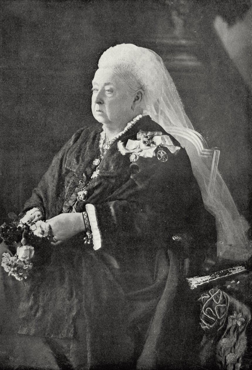 الملكة فيكتوريا (1819-1901) c.1899 (صورة بالأبيض والأسود) بواسطة مصور انجليزى