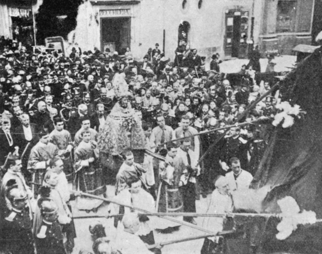 عيد القديس يناير في نابولي ، إيطاليا ، رسم توضيحي من الملك ، 25 مايو 1901 بواسطة مصور انجليزى