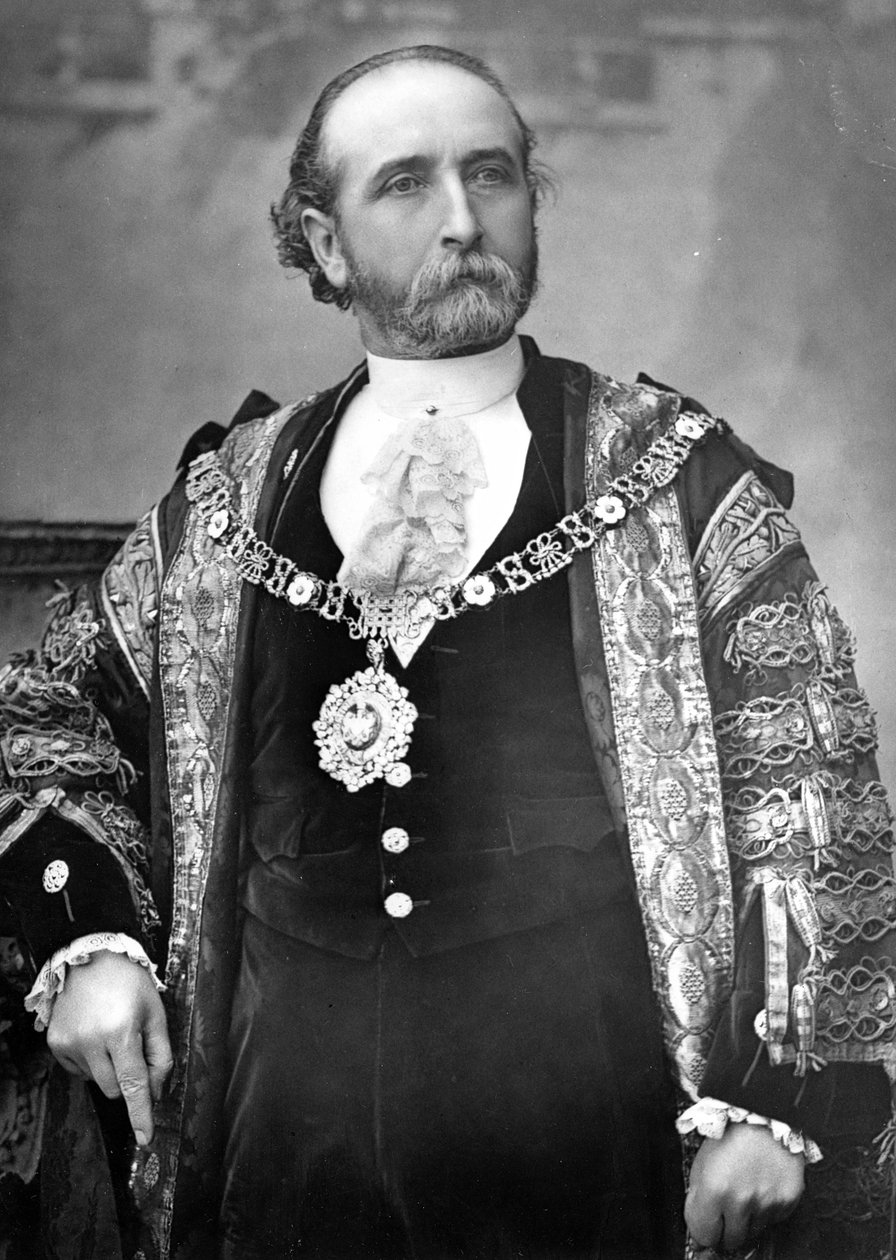 السير جيمس وايتهيد ، عمدة لندن ، c.1888-9 بواسطة مصور انجليزى