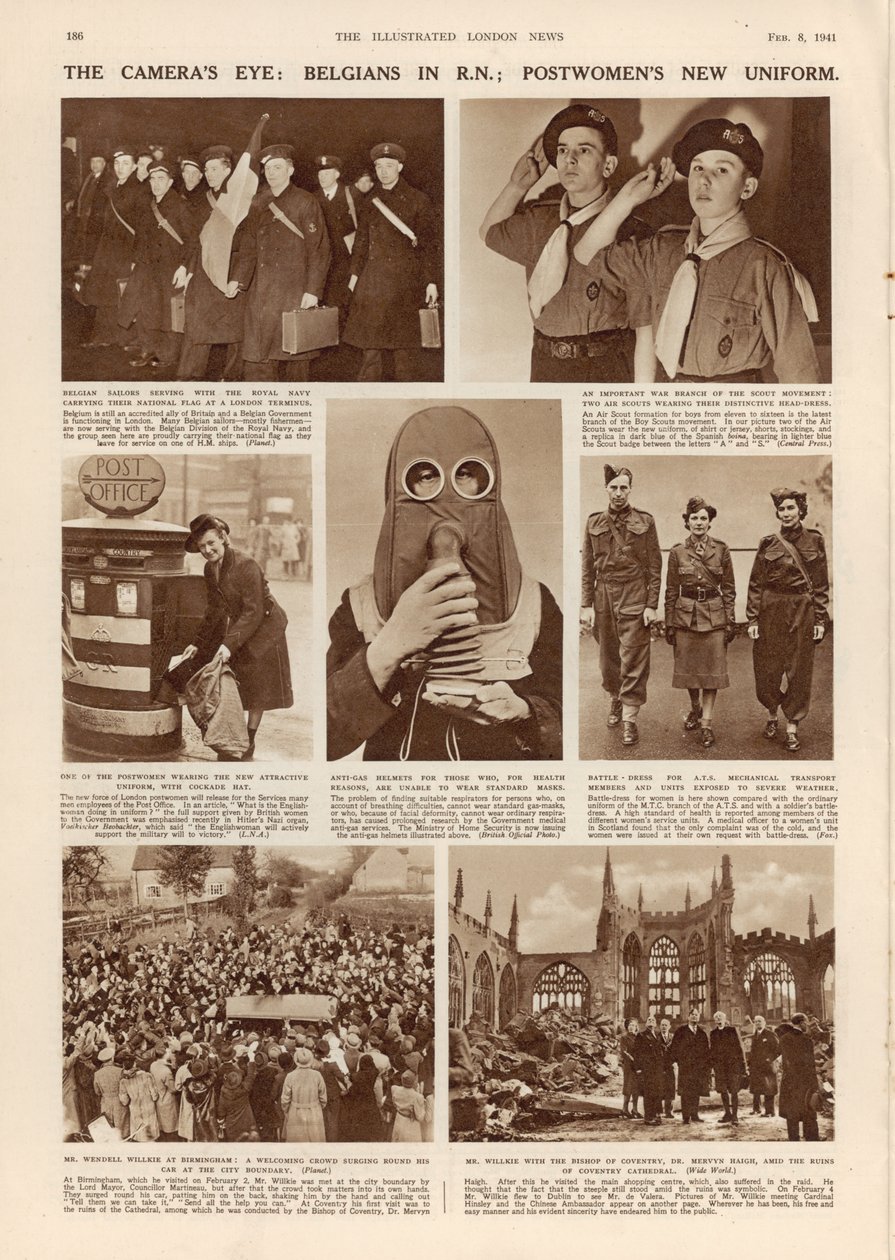 عين الكاميرات: بلجيكيون في رن. الزي الجديد لما بعد المرأة ، من أخبار لندن المصورة ، 8 فبراير 1941 بواسطة مصور انجليزى