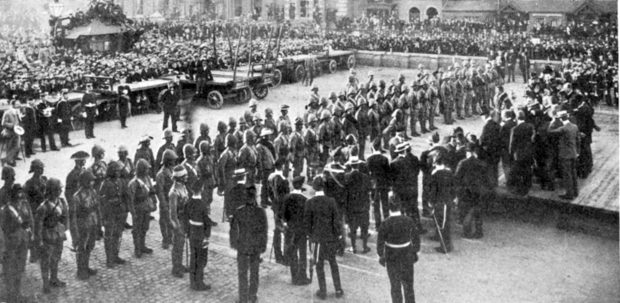 عمدة لينكولن يخاطب متطوعي لينكولن ، صورة توضيحية من الملك ، 25 مايو 1901 بواسطة مصور انجليزى